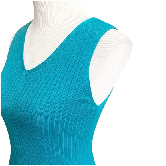 Soft Surroundings Ribbed Sweater Tank Lightweight Size XS Teal NWT - Picture 6 of 8